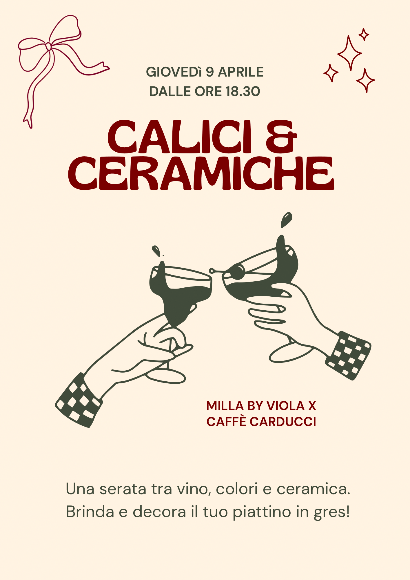 CALICI & CERAMICHE 🎀🍷 - Workshop 9 aprile