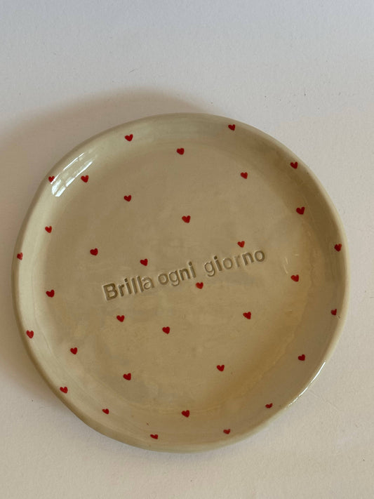 Piattino portagioie cuoricini scritta incisa - UNICO ✨